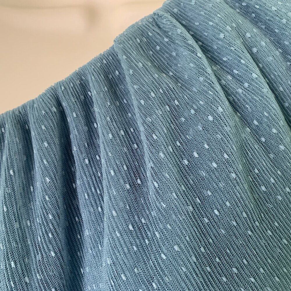 One-Shoulder Blue Ruffle Dress - Picture 8 of 15